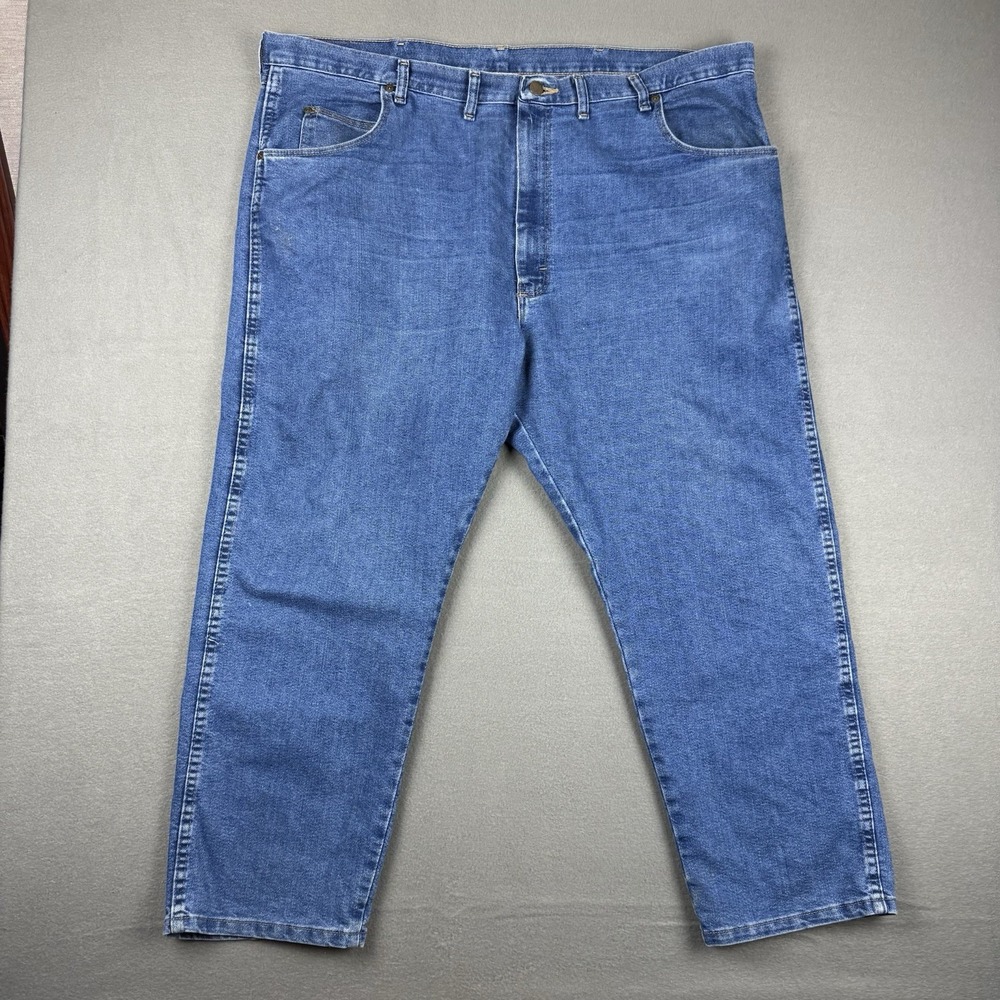 Wrangler Rugged Wear Jeans Men's 46x28 Blue Tapered‎ Denim Cotton Blend 35005SW